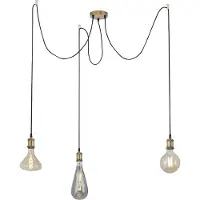 Leuchtendirekt Lampe à suspendre rétro Diy 3 flammes laiton mat
