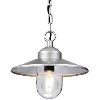 Elstead Lighting Applique d'extérieur Klampenborg argentée 1xE27x60W en métal, dimensions : 97,5 x 27,5 x 27,5 cm, IP44, Elstead