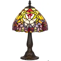 Rabalux Lampe de table 8089 Mirella, E14, bronze-argent-multicolore, ronde, style classique, ø200 mm