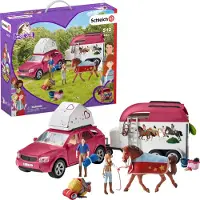 Schleich Horse Club Horse Adventure With Car & Trailer Figure Multicolore Enfants