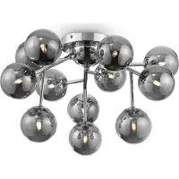Maytoni Plafonnier, métal verre, chrome fumé, D 60 cm