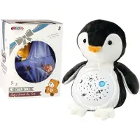 Lean Toys Les lumières de nuit ours en peluche sonnent en mode nuit et jour pingouin