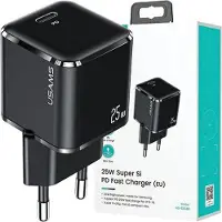 Usams ad. Siec. 1Xusb-C T42 Mini 25W(Only Head) Super Si 5V-3A Pd3.0 Fast Charging Czarny/Black Cc140Tc01 (Us-Cc140)