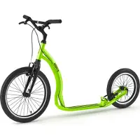 Yedoo Rodstr Alloy Roller Scooter Trottinette - pour adultes et adolescents, jusqu'à 150 kg, avec pneus gonflables 20/16 et guidon réglable Vert