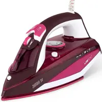 Clatronic Fer à repasser vapeur DB 3705, semelle céramique, 2600 W, rose