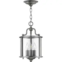 HINKLEY Suspension Gentry gris-étain 3xE14x60W en métal, dimensions : 32x20x20 cm, IP20,
