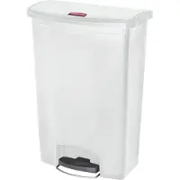 Rubbermaid Seau Slim Jim à marchepied avant, blanc, 90 L