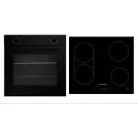 Respekta Four Cuisinière Matt Schwarz Table de cuisson à induction encastrable autarcique sans cadre