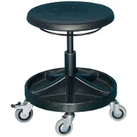 Lotz Tabouret pivotant avec dossier en moussePolyuréthanenoire, hauteur d'assise 400-530mm - 3528.11-Ring-FS2