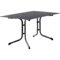Sieger Table pliante 140 x 90 cm, plateau Polytec anthractite, structure gris clair