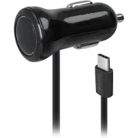 Forever Partel, chargeur de voiture 24W 2.1A avec câble USB-C Compact et léger, noir