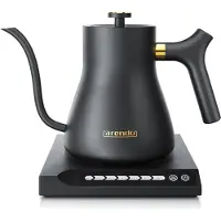 Arendo Bouilloire avec réglage de la température de 40 °C à 100 °C, sélection de la température, acier inoxydable, 0,5 l, 1 000 W, fonction de maintien au chaud, socle pivotant à 360°, noir