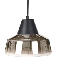 Beliani Suspension noir et or en verre fumé éclairage pour chambre à coucher salon moderne