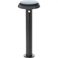 Brilliant Lampadaire solaire d'extérieur noir ALVERO | avec détecteur de mouvement | 4W 500lm 3000K | métal/plastique