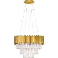 Nova Luce Suspension Magnolia or avec cristal Ø 50cm