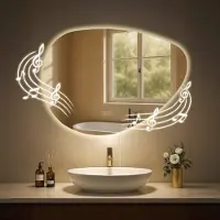 CLP Miroir de salle de bain Almafie, contenu du set:avec Bluetooth