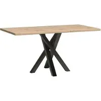 Minio , Table de salle à manger "CALI", 120 x 160 cm, Plateau de table pliable, Chêne Artisan / Couleur noire