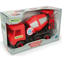 Wader MIDDLE TRUCK Bétonnière rouge et noire en carton d'exposition