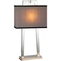 Elstead Lighting Lampe de table avec abat-jour Magro chromé gris, 1xE27x60W, tissu, dimensions : 65,3 x 35 x 15 cm, IP20, Elstead