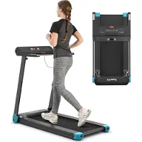 Costway Tapis de course électrique App-contrôlé | Bluetooth|3 modes 12 programmes préréglés | écran LED | 0-12km/h | pliable | peut supporter jusqu'à 90kg | clé de sécurité incluse