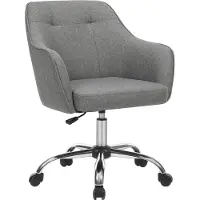 Songmics Chaise de bureau , Chaise de bureau confortable, Chaise d'ordinateur réglable en hauteur, capacité de charge 120 kg, Structure en acier, Faux lin, Respirant,