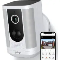 Gologi Solar Pro Caméra de sécurité extérieure - 5200 mAh - Vision nocturne - Détection de mouvement - Caméra de surveillance - Panneau solaire - Sans fil - USB-C - WiFi et App - Blanc