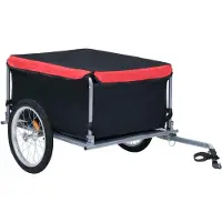 Prolenta Maison Exclusive - Remorque pour vélo, noire et rouge, capacité de 65 kg