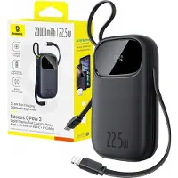Baseus Batterie externe 20000 mAh EnerFill FC31, 22,5 W, USB-C, Lightning, USB-A, câbles intégrés, affichage LED, noir