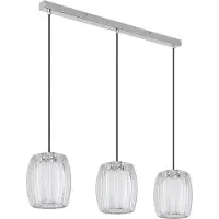 Globo Lampe pendante à 3 lampes Maribel Droit chromé