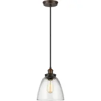 FEISS Suspension Baskin, laiton vieilli, 1xE27x60W, verre, dimensions : 210,2 x 22,8 x 22,8 cm, IP20, Feiss
