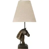 Elstead Lighting Lampe de table Eclipse marron-beige 1xE27x40W en résine, dimensions : 38 x 16,5 x 14,5 cm, IP20, Designer's Lightbox