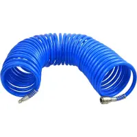 GEKO Tuyau pneumatique spiralé en polyéthylène 8 X 12 15M, avec raccords
