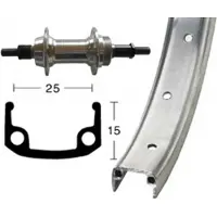 BikeParts Roue H 24x1.9Alu, jante en alu argent, avec jante en zinc, 36L