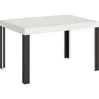 Itamoby - Table extensible 130/234x90 cm Linea frêne blanc pieds anthracite