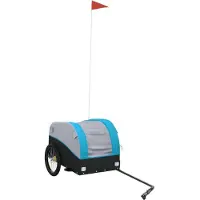Syfax Remorque de vélo noir et bleu 30 kg fer