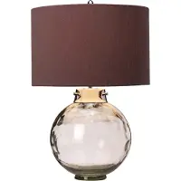 Elstead Lighting Lampe de table avec abat-jour Kara violet fumé, 1xE27x60W, verre, dimensions : 55,5 x 35,5 x 35,5 cm, IP20, Elstead