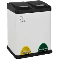 SVITA TC2X8 Poubelle 16 litres Système de tri des déchets Poubelle de cuisine blanche (2x8L)
