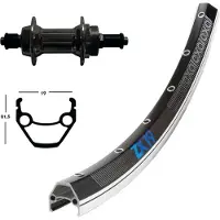 Exal Roue tressée ZX 622-19 arrière 135 mm à visser V-brakes quick release noir (28/29)