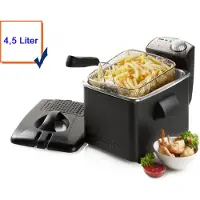 Domo 4,5 Ltr acier inoxydable zone froide friteuse à huile avec filtre frites avec de la graisse