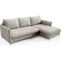 Bettso Canapé d'angle convertible BELIS BOUCLE beige Canapé d'angle avec fonction sommeil pour le salon