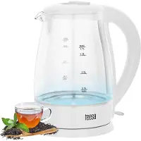 Uni-T Bouilloire électrique sans fil, capacité 1,7 L, couleur blanche, Teesa