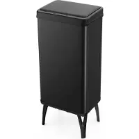 Costway 50 L Poubelle en inox avec capteur, couvercle automatique & pieds amovibles, poubelle
