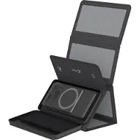 XLayer Banque d'alimentation sans fil 10.000mAh 15W Noir avec panneau solaire (10000 mAh, 15 W, 37 Wh), Chargeur de secours, Noir