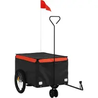 Syfax Remorque de vélo noir et orange 30 kg fer