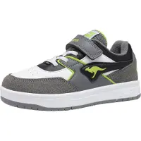 Kangaroos K-CP Bounder EV : Chaussures de sport pour enfants, modèle sneaker, fermeture à scratch, couleur grise, pour un usage quotidien