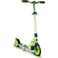 Globber SIX DEGREES Aluminium Scooter Junior avec mécanisme de pliage et béquille, 180/145 mm, hauteur réglable, GS-approuvé, vert