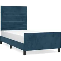 vidaXL Cadre de lit sans matelas bleu foncé 90x190 cm velours