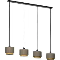 Stars of Light Lampe suspendue 4 lumières Marchena cappucino au bois