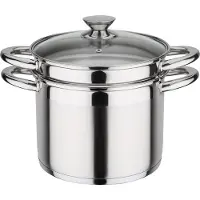 GSW Marmite à pâtes Treviso 22 cm avec couvercle en verre, 975360, acier inoxydable 18/8, env. 6,5 L