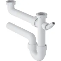 Geberit Écoulement préfabriqué en 2 parties en PP d50 mm x G1 1/2 blanc, 1 pièce.